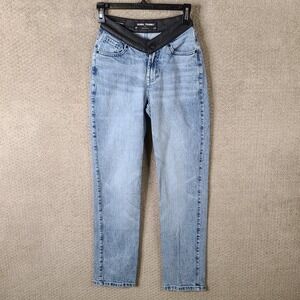 SOCIAL TOURIST Jeans Womens 0R Blue Ultra High Rise Straight Light Wash Denim